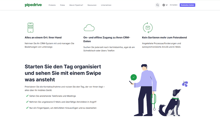 Pipedrive ist ein starkes Sales-CRM und die App unterstützt Sie mit smarten Funktionen bei der Arbeit