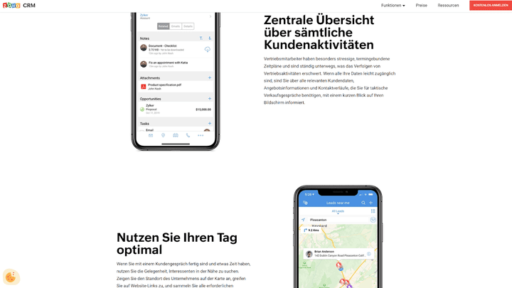Zoho CRM ist eine analytische CRM-Software und zeigt diese Stärken auch in der App