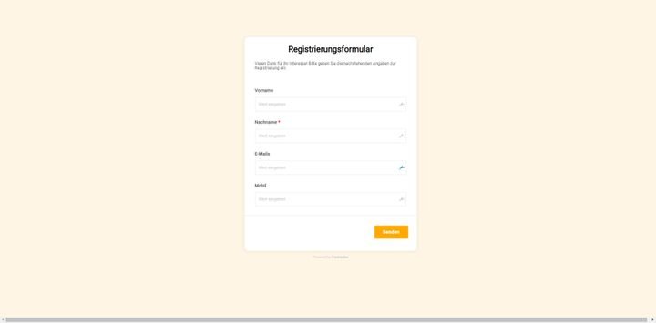 So könnte Ihr fertiges Online-Formular aussehen