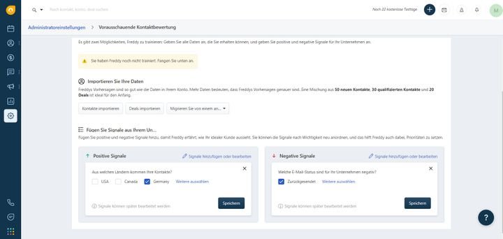 Die Regeln für das Lead-Scoring müssen Sie der künstlichen Intelligenz erst einmal beibringen