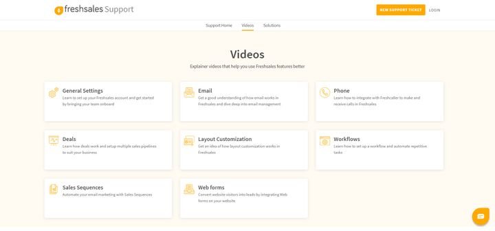 Im Online-Helpcenter von Freshsales finden Sie nützliche Tutorials und Video-Anleitungen