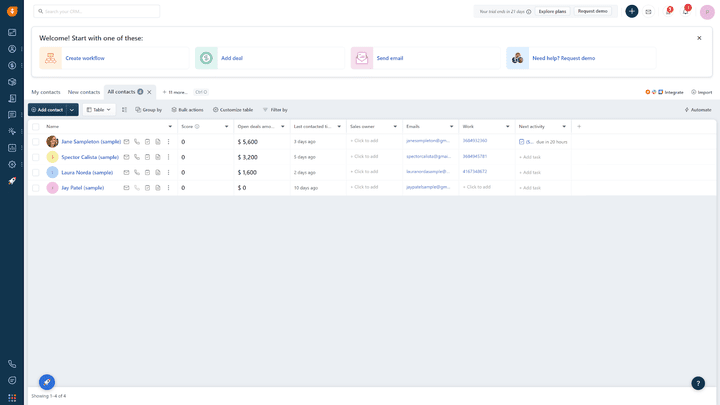 Eine Übersicht der schlichten und aufgeräumten Oberfläche