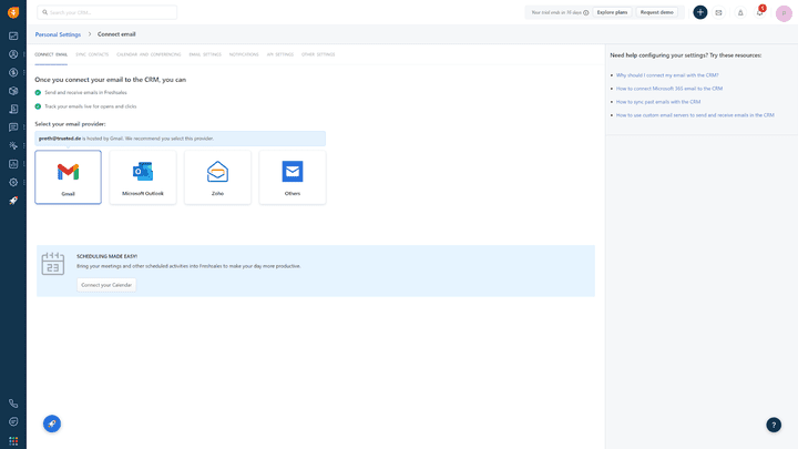 Alle gängigen E-Mail-Clients können mit Ihrer CRM-Anwendung verknüpft werden