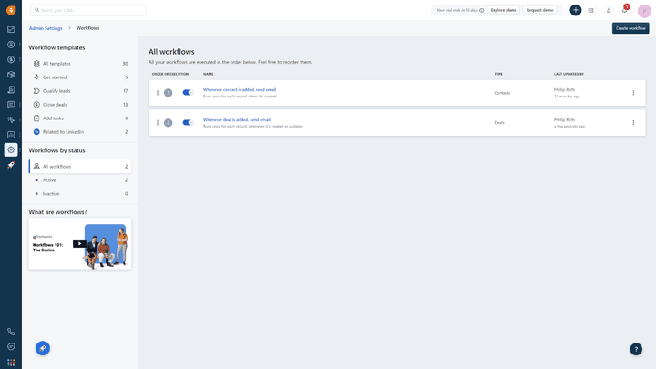 Workflows können Sie selbst erstellen oder Sie nutzen eine der vielen Vorlagen und modifizieren diese