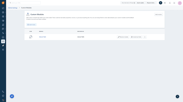 Ab Tarif Enterprise können User:innen eigene Module erstellen