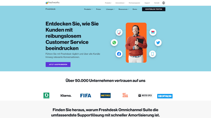 Freshdesk ist eine denkbare Lösung für die Implementierung des Kundensupports in Ihr CRM-System