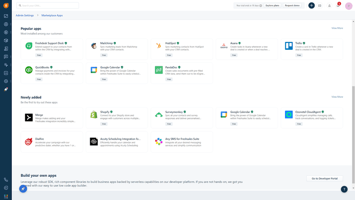 Eine Übersicht über mögliche App-Integrationen für Freshsales