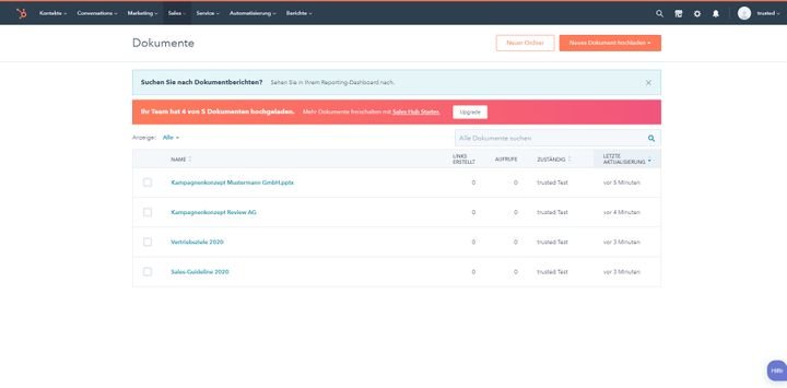 Sammeln Sie wichtige Dateien und Dokumente in der HubSpot Dokumentenablage