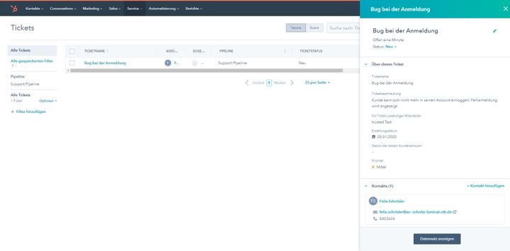 Im Ticketsystem landen alle Anfragen Ihrer Kunden und warten auf Bearbeitung durch Ihr Support-Team