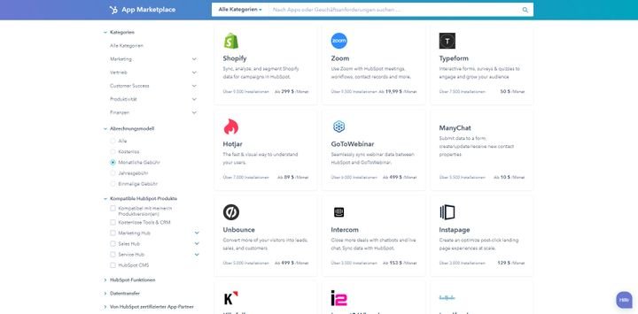 Noch mehr Schnittstellen und nützliche Integrationen von HubSpot