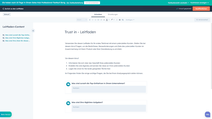 Leitfäden helfen Ihren Mitarbeiter:innen im Vertriebsprozess