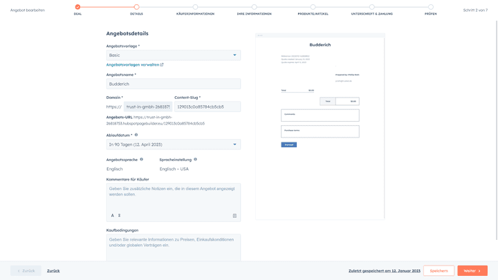 Angebote erstellt HubSpot fast im Alleingang für Sie