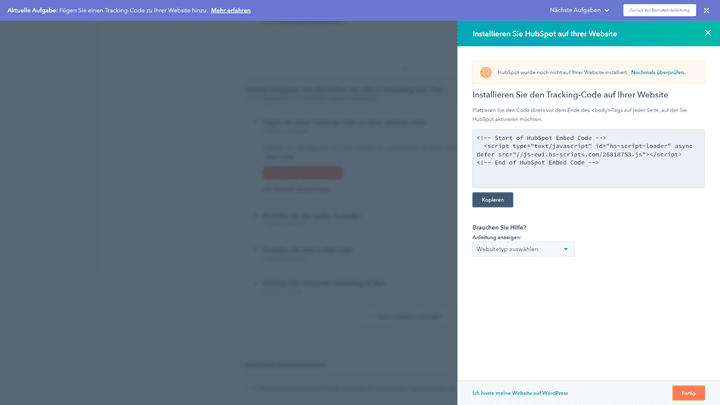 Der Tracking-Code ist für jeden Account einzigartig und schnell installiert