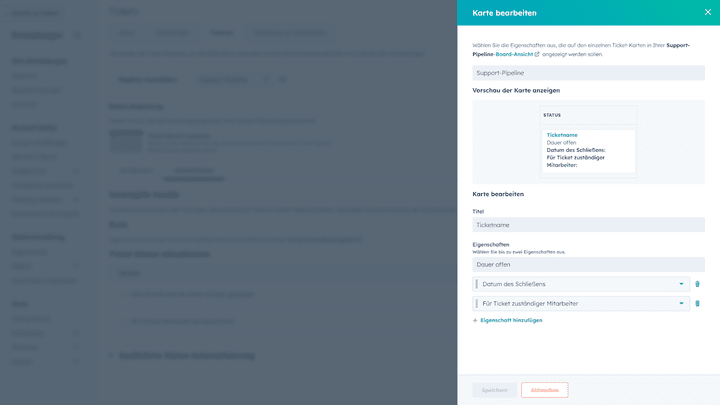 Die Ticketkarte können Sie je nach Bedarf anpassen