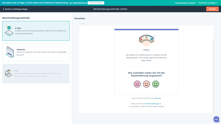 Umfragen zur Servicequalität oder Kundenzufriedenheit erstellen Sie schnell mit den Vorlagen
