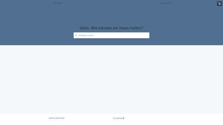Startseite der Wissensdatenbank unseres Test-Unternehmens in der Erstellungsphase