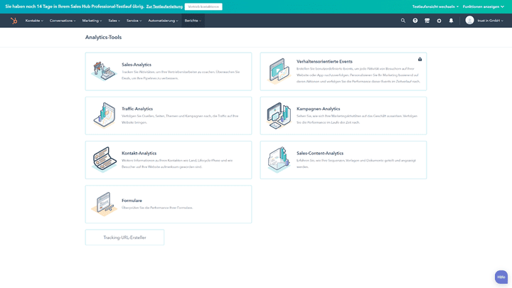 Eine Übersicht der verfügbaren Standard-Reportings