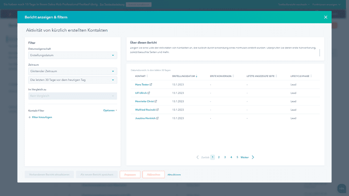 Jeder Bericht verfügt über eine Detailansicht mit allen wichtigen Informationen und Kennzahlen