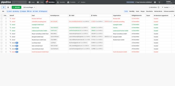 In Ihrem Lead-Management-System planen Sie Ihre Anrufe und die weiterführende Kommunikation mit Ihren Kontakten
