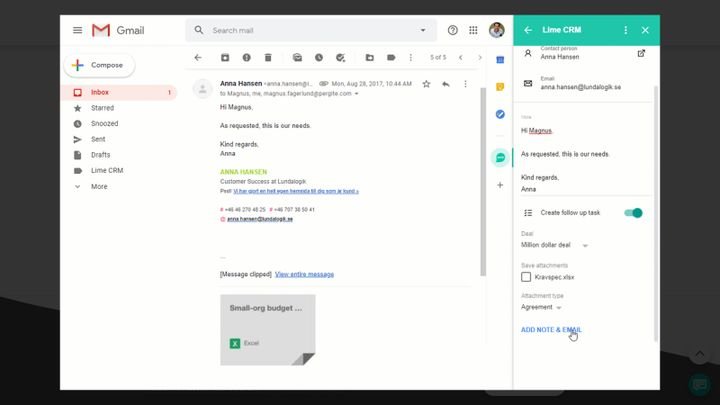 Integrieren Sie in wenigen Schritten Ihren Gmail-Account in Lime CRM