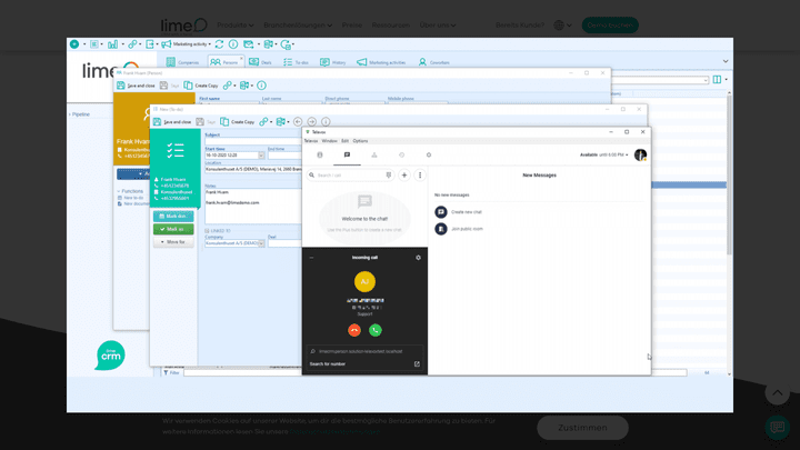 Mit Telavox integrieren Sie Telefonie und Live-Chat in Ihre CRM-Lösung