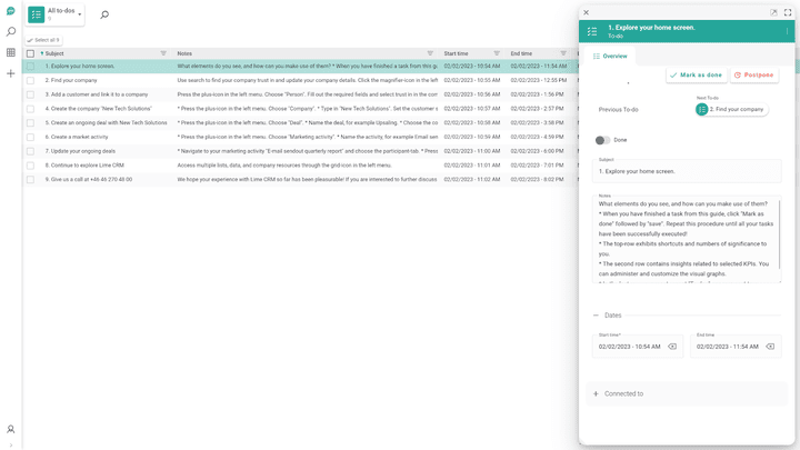 Alle Aufgaben finden Sie in Ihrer persönlichen To-do-Liste