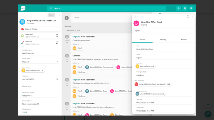 Mit der Lime-Entwicklung können Sie digitale Angebote und Rechnungen erstellen und direkt in Ihr CRM integrieren