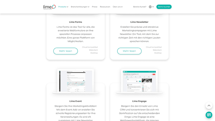 Für Marketing-Aktivitäten bietet Lime alleine 10 weitere Add-ons