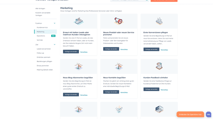HubSpot verfügt über zahlreiche Marketing-Automations
