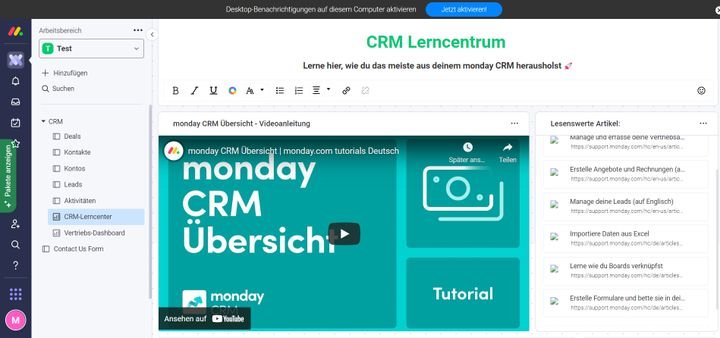 Video-Tutorials und Hilfestellungen bei den ersten Schritten gibt es direkt im Tool in einem eigenen Dashboard