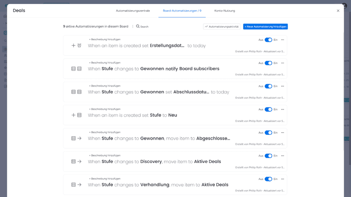 Im Test haben wir der Pipeline eine weitere Verkaufsphase hinzugefügt