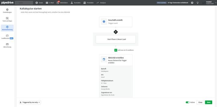 Per Drag-and-Drop-Editor ist die Erstellung eigener Automatisierungen schnell erledigt