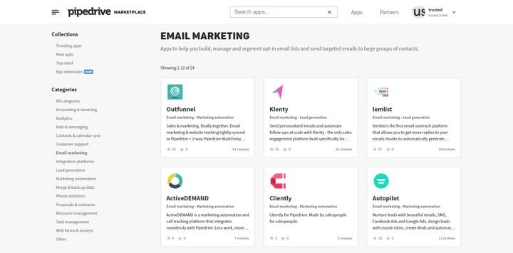 Fügen Sie schnell und einfach Ihre bevorzugten Marketing-Tools zu Pipedrive hinzu