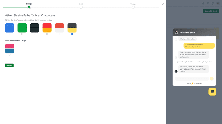 Dank Leadbooster haben Sie Zugriff auf einen Live-Chat, den Sie einfach an Ihr Firmendesign anpassen können