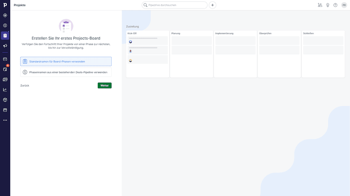 Die Projektplanung ist nur über das kostenpflichtige Add-on “Projects” verfügbar