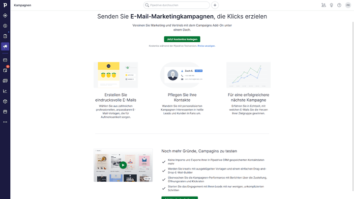 Das E-Mail-Marketing funktioniert mit Pipedrive kinderleicht