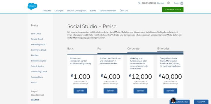Das Social Studio bekommen Sie als eigenständiges Modul für diese Preise