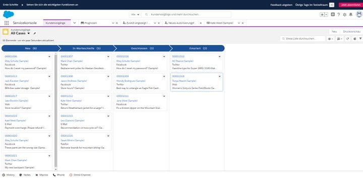 In der Kanban-Ansicht bearbeiten Sie Ihre Tickets übersichtlich und schnell