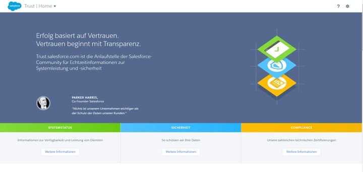 Im hauseigenen Trust-Center finden Sie alle wichtigen Infos über Datenschutz, Sicherheit und Serverstatus