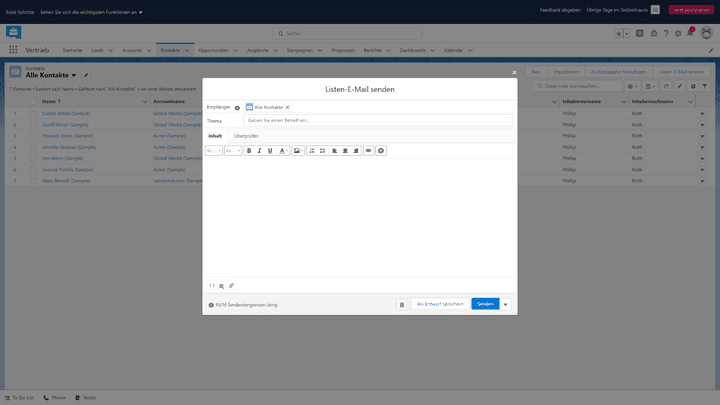 Listen-E-Mails erstellen Sie auch ohne Erfahrung schnell und problemlos in Salesforce