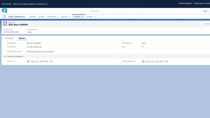 In der Konsole “Sales Operations” verwalten Sie Ihre Produkte und Sales-Aktivitäten