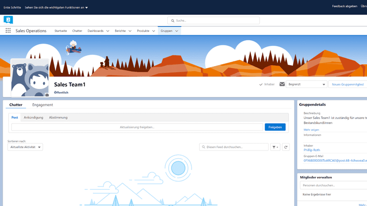 Mit Salesforce können Sie Ihre Vertriebsteams in eigenen Gruppen organisieren