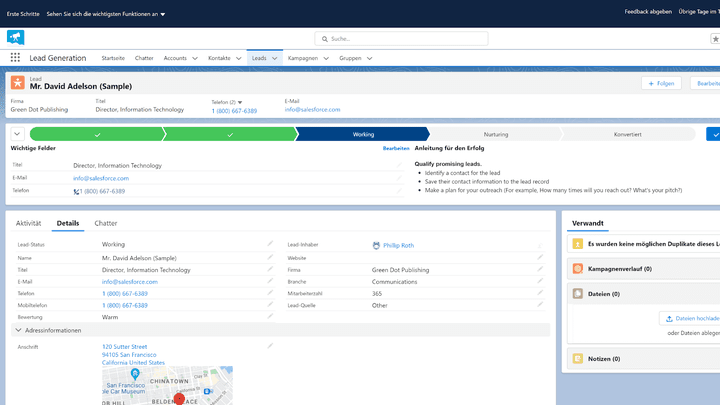 Die Einstein KI hilft Ihnen durch Scorings und Prognosen, Leads und Opportunities richtig einzuschätzen