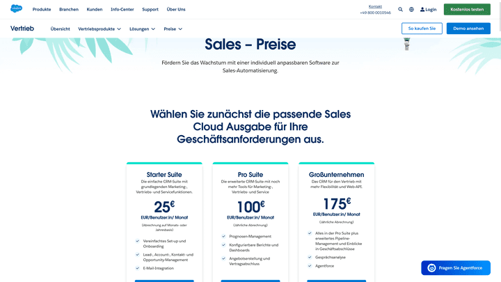 Die Preise der Service Cloud im Überblick