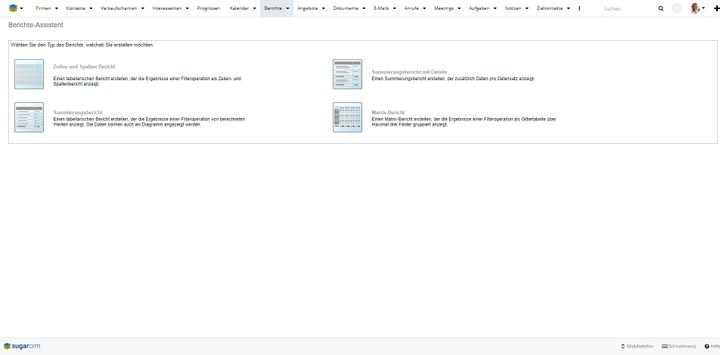 Der Berichteditor von SugarCRM ist ein mächtiges Tool, das jede Art von Report erstellen kann