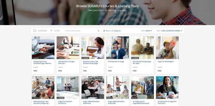 In der Sugar University finden Sie viele spannende Kurse und Webinare