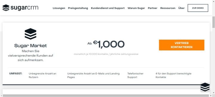 Die Preise und Konditionen von Sugar Market im Überblick