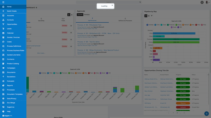 Mithilfe der Navigationsleiste im linken Bildrand steuern Sie schnell den gewünschten Bereich an