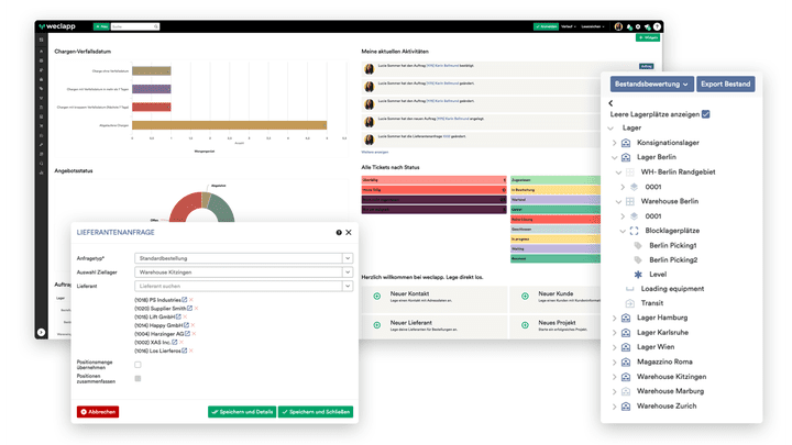In den größeren Tarifen ist weclapp mit einer vollständigen Lagerverwaltung ausgestattet