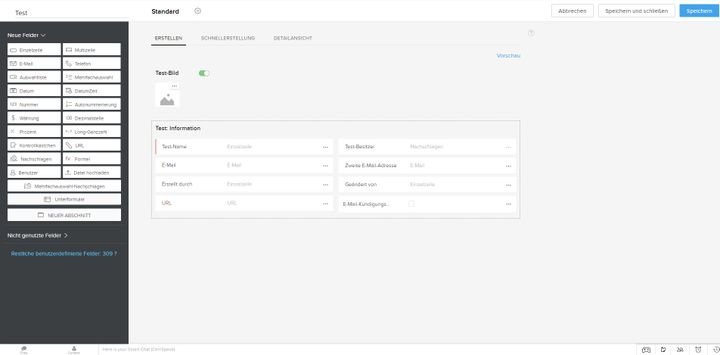 Erstellen Sie flexibel benutzerdefinierte Module und Registerkarten, um Ihre ganz eigenen Prozesse abzubilden